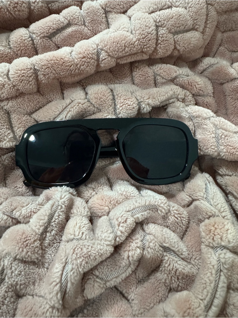 Made in UK Black Unisex Rectangular Sunglasses - Bold Modern Frame